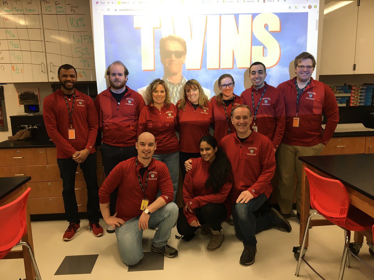 NiWeActivities's tweet photo. The Science Department representing on twin day! #westspringspirit https://t.co/T4cJ19kcln