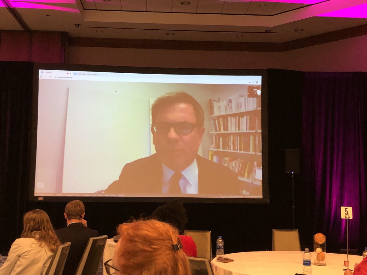 JulieWilson_WM's tweet photo. ⁦@Ed_Crooks⁩ talking on Skype from NYC about equality, the environment and the oil price market at #Energy2dot0 https://t.co/YDswt8rWqe