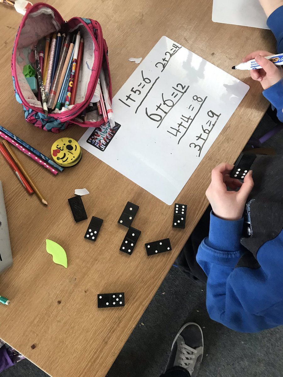 MsNiamhBrady's tweet photo. Senior Infants having fun practicing their number bonds using dominoes! 🖤 #ConcreteMaterials #MathsIsFun @PDSTPrimarySTEM @edco_ie #OperationMaths #creativity #21stCenturySkills https://t.co/GeZlRzSxRl