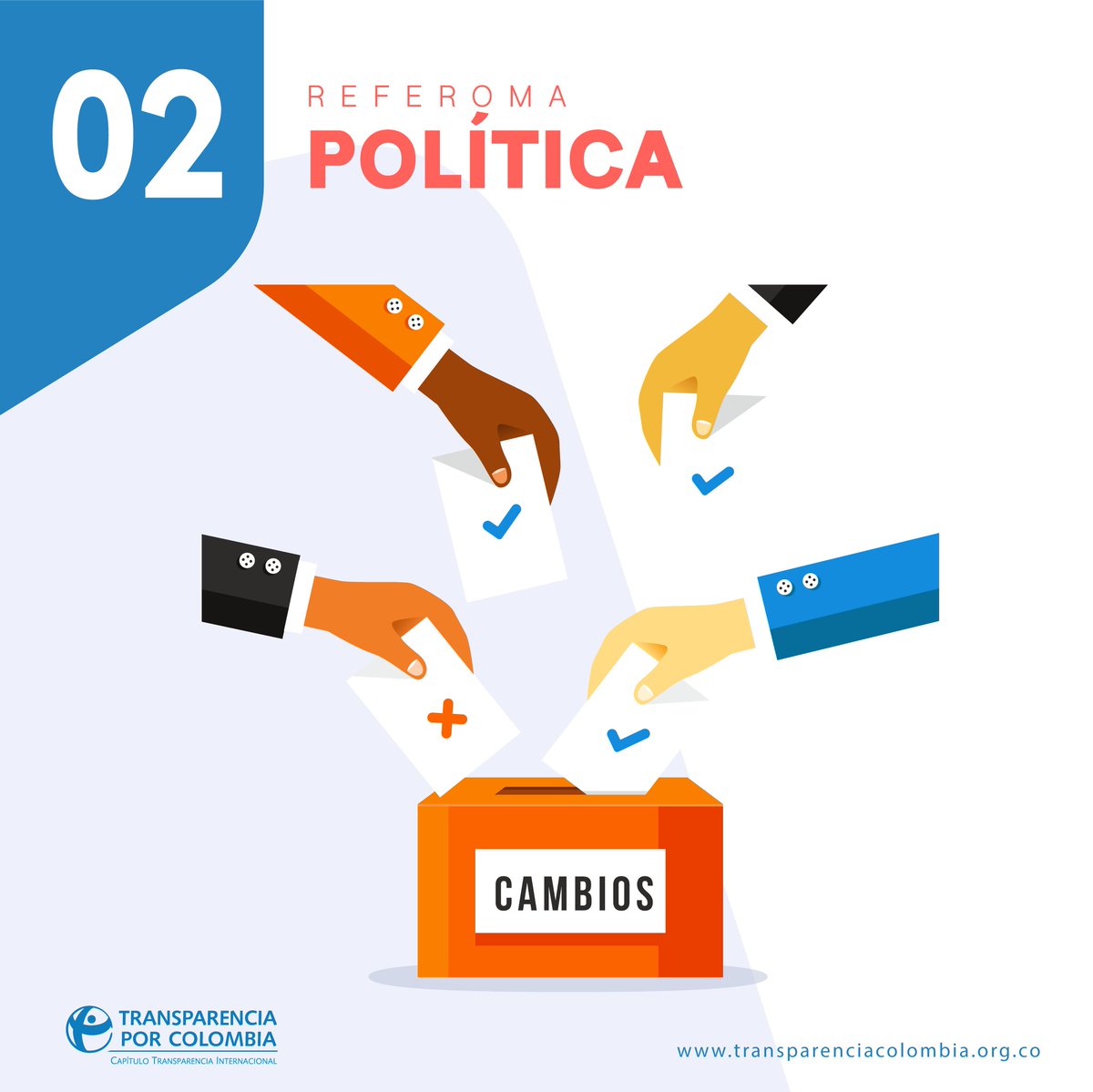transparenciaco's tweet photo. Desde @transparenciaco, proponemos trabajar en 4 puntos para que el país logre salir del estancamiento y empiece a ver resultados en la lucha contra la corrupción. Este año, lastimosamente, no hubo un avance significativo😤. Conoce el informe #IPC2019 en https://t.co/ymDdz5K63B https://t.co/V8W0jbacCG