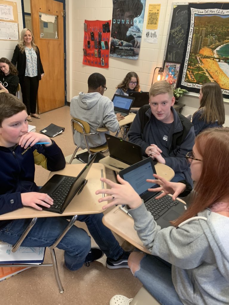 cfhistorynerd's tweet photo. AP Human Geo students seeing how the class directly relates to current events today. They are acting as members of the European Union and analyzing the best proposals to prevent the spread of disease within its borders. #contagiousdiffusion #HumanGeohelps @WeAreCapeFear https://t.co/UxCjpxw0wl