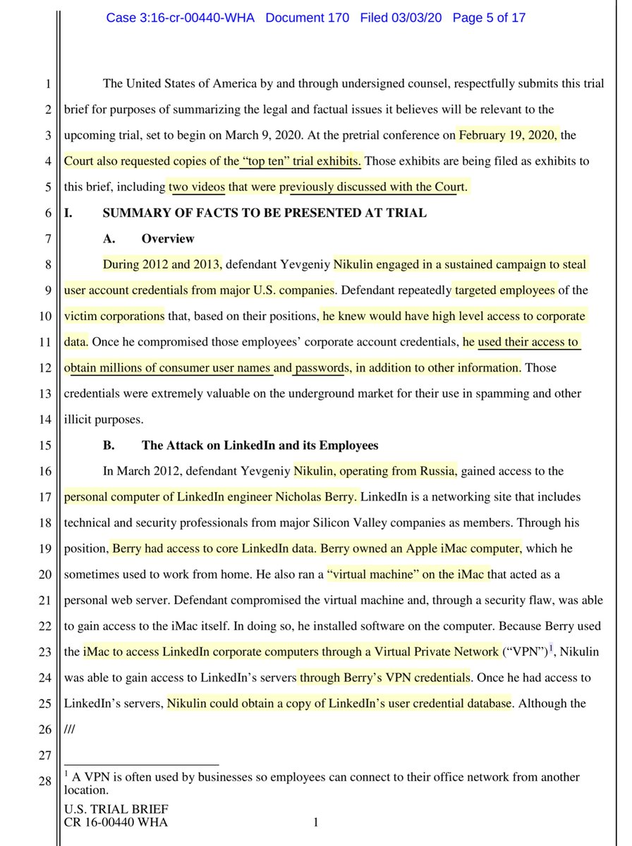 Lordy there be tapes - also interesting is how our MLATs worked in our favor. Which allowed the USSS & FBI to forensically image one of Nikulin’ co-conspirators, on that laptop included 8 videos, Skype Chats & an actual file named “russia 2012”