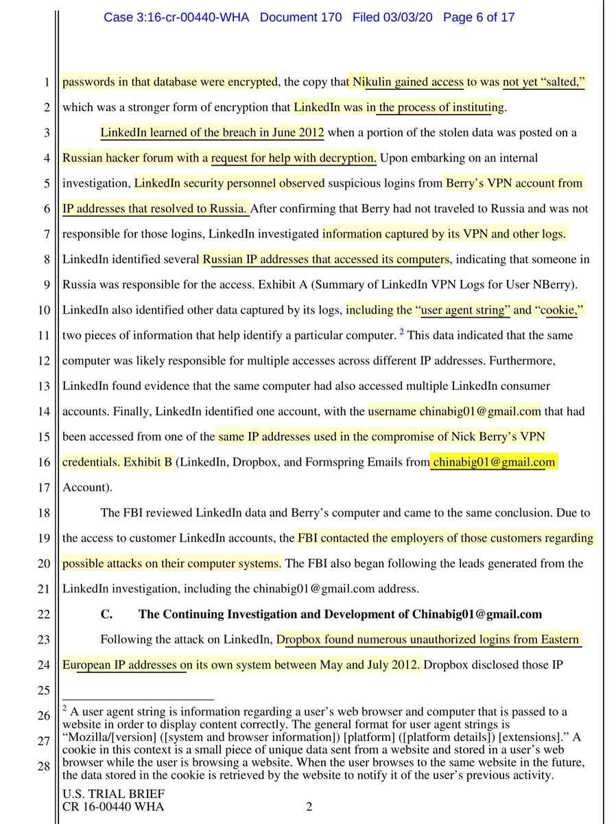 Lordy there be tapes - also interesting is how our MLATs worked in our favor. Which allowed the USSS & FBI to forensically image one of Nikulin’ co-conspirators, on that laptop included 8 videos, Skype Chats & an actual file named “russia 2012”