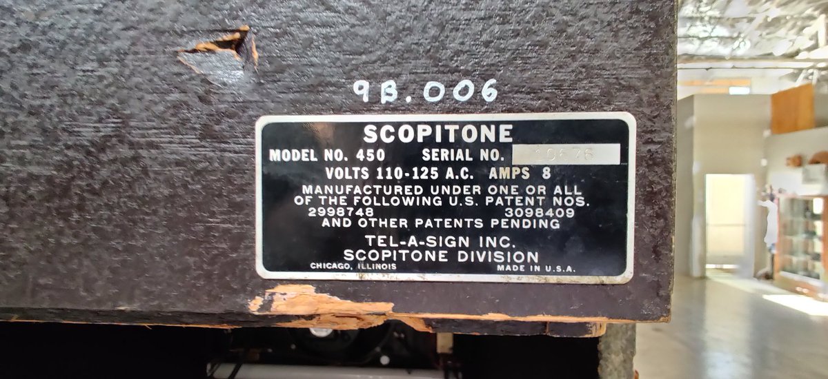 dantodd's tweet photo. I need to get better pictures but one of the coolest artifacts @MuseumAmerican  has in our collection is this 1950's/60's Scopitone  film projector movie jukebox. I'll post more of the internal workings. It's amazing https://t.co/Bj66dl5ZQc