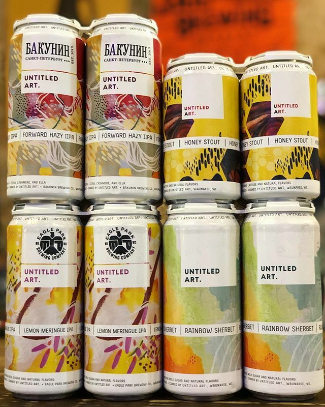TheMaltiDUDES's tweet photo. 🌈 @untitledartbrewing is showering us with some new beautiful beers! 🌈 🍻 “Forward Hazy IIPA” Version 8 has Citra, Cashmere, &amp; Ella hops. 🍻 “Lemon Meringue IPA” collab w/ @eagleparkbrewing IPA w/ milk sugars and natural flavors. 🍻 “Honey Stout” St… https://t.co/AySmTXCtfF https://t.co/0HpuL7lKxl
