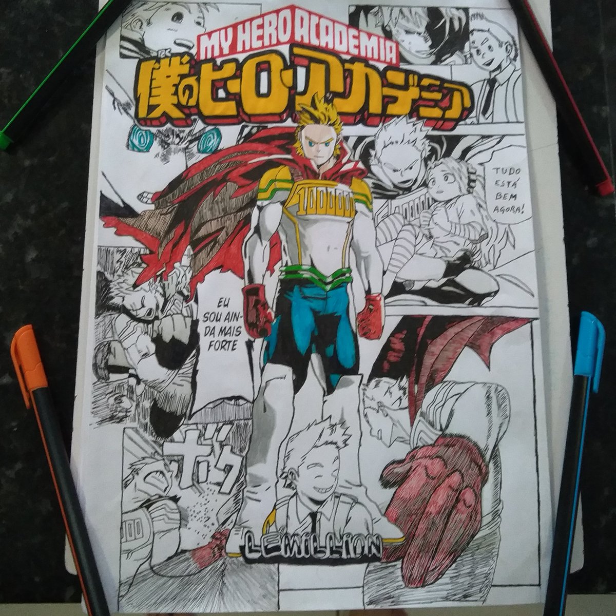 Menduin_'s tweet image. Segue a thread com meus principais desenhos. 
1 - Lemillion 
#bokunoheroacademy