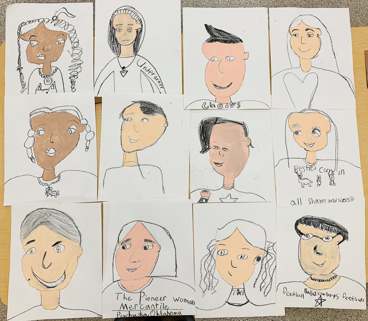 Obvi not finished but I’m really excited about my 3rd graders and their 3/4 self portraits! #broughamartoftheday #elementaryart #olatheschools