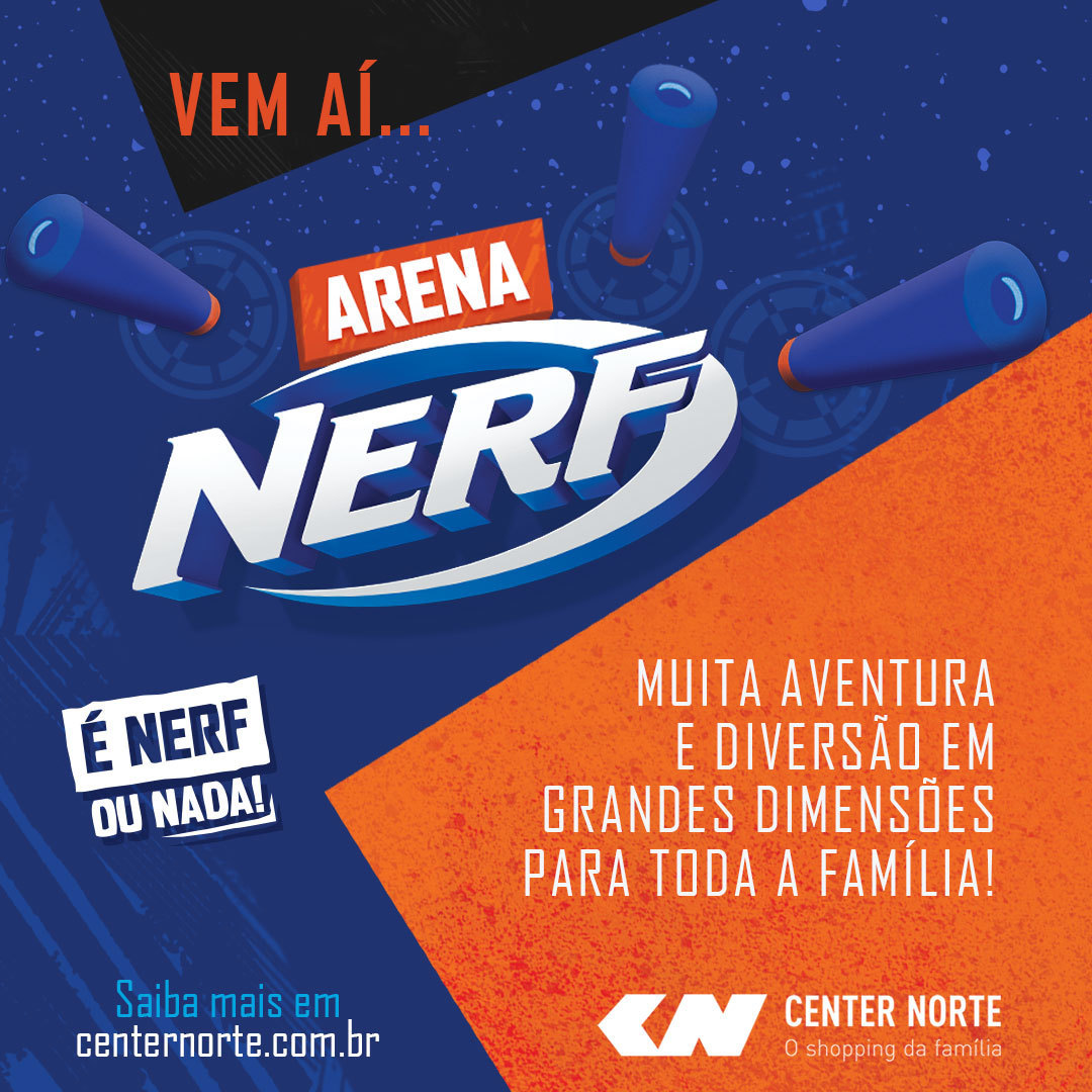 Venha participar desse desafio com muita diversão para toda a família. É Nerf ou Nada!  Acesse: centernorte.com.br/arena-nerf-div… #nerfnocn