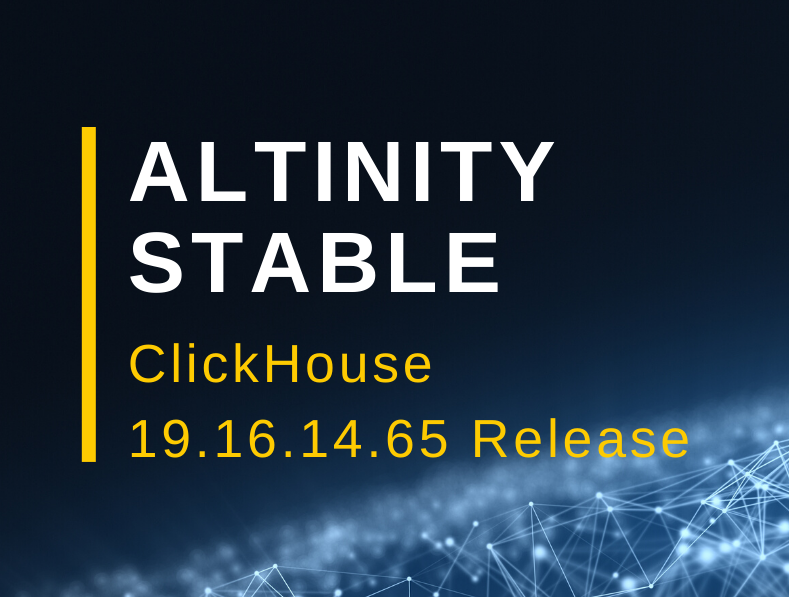 AltinityDB's tweet image. Altinity Stable Release update 19.16.14.65 hubs.ly/H0nvtTV0 #ClickHouse #AltinityStable #releases
