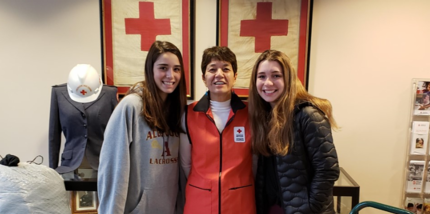 RedCross's tweet photo. Isabelle (right) is a Red Cross Club President who takes the initiative to ensure her club's success and works closely with her region to meet local needs. Tap here to become a volunteer like Isabelle. https://t.co/iqRtfGtCGX #RedCrossMonth https://t.co/GYjGDjpFUQ