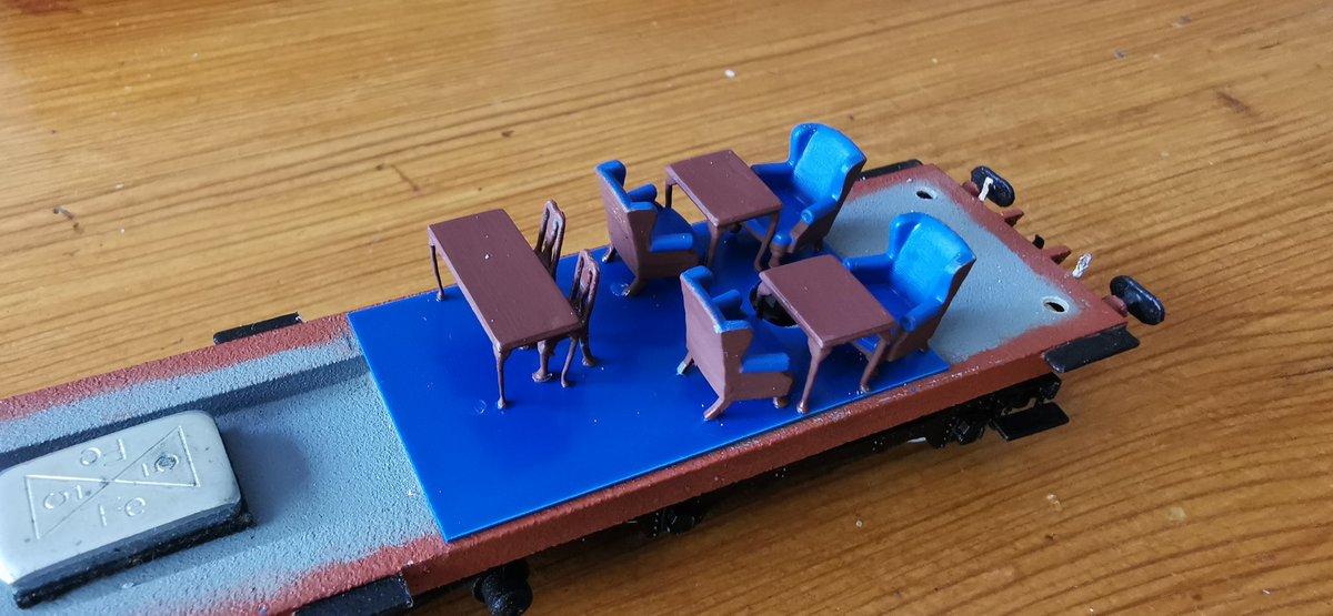 MattwicksBMR's tweet photo. Well the furniture is nearly all in the GN Directors Saloon, just final windows to fit, and new step boards on the bogie, and get some passengers in.
#GNDirectorsSaloon #3DPrint #OO #BluebellRailway #Preservation #Heritage #PreGrouping #LNER https://t.co/fg4mWSLx6H