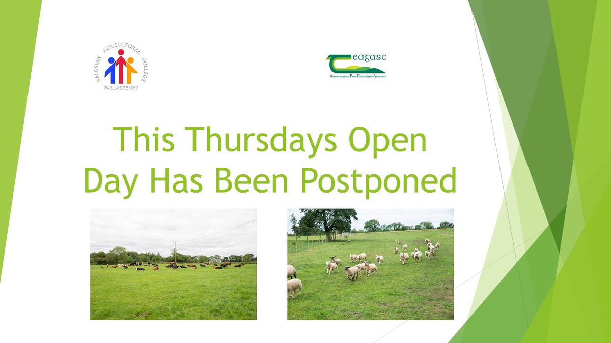 SalesianAg's tweet photo. Careers Open Day this Thursday is postponed https://t.co/SaToe18JJa