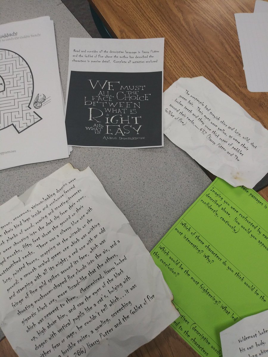Melissab_JHS's tweet photo. Harry Potter stations enrich students in inferential skills, word study, descriptive language, and sentence order! Oh😮 and Arithmancy coding!!!!📝Moose on the loose😉👍
#TeamSISD @Montwood_MS https://t.co/V2pr2TPoqY