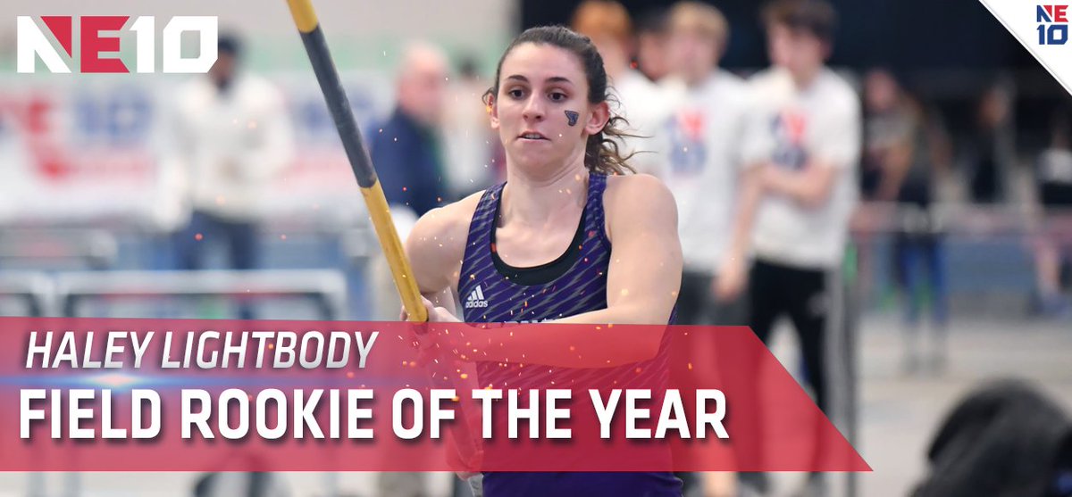 TheNortheast10's tweet photo. Haley Lightbody won the NE10 Title in the pole vault while Cameron Bernard had top-7⃣ finishes at the NE10 Championships in the high jump, long jump and triple jump to sweep the Field Rookie of the Year honors for @StonehillXC_TF!

RELEASE👉https://t.co/bm40HWnE3p

#NE10EMBRACE https://t.co/05mrHEVsyO