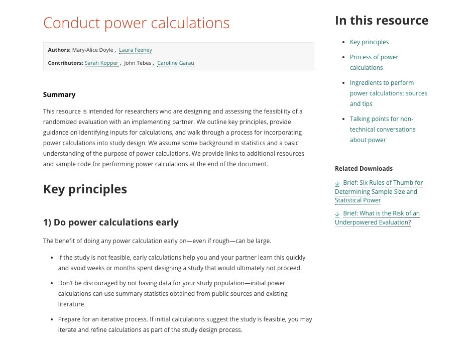 JPAL_NA's tweet photo. Need a refresher on conducting power calculations💡?
Our #EvaluationToolkit outlines key principles, guidance on identifying inputs for calculations, and walks through a process for incorporating power calculations into study design 📐.
https://t.co/CnlN5F5QwF https://t.co/U7YAgAdpoQ