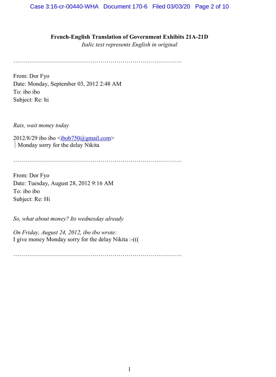 Exhibit F (interesting French to English translation)“...paid through Western Union via another individual, Oleg Tolstikh. Kislitsin sent a sample of the data.. FormSpring confirms was their user information”Pages 5 et seq super interesting = hack + $ https://drive.google.com/file/d/1VZgbM_EioRlSWQ8QwWwRmIHFJyzMByrp/view?usp=drivesdk