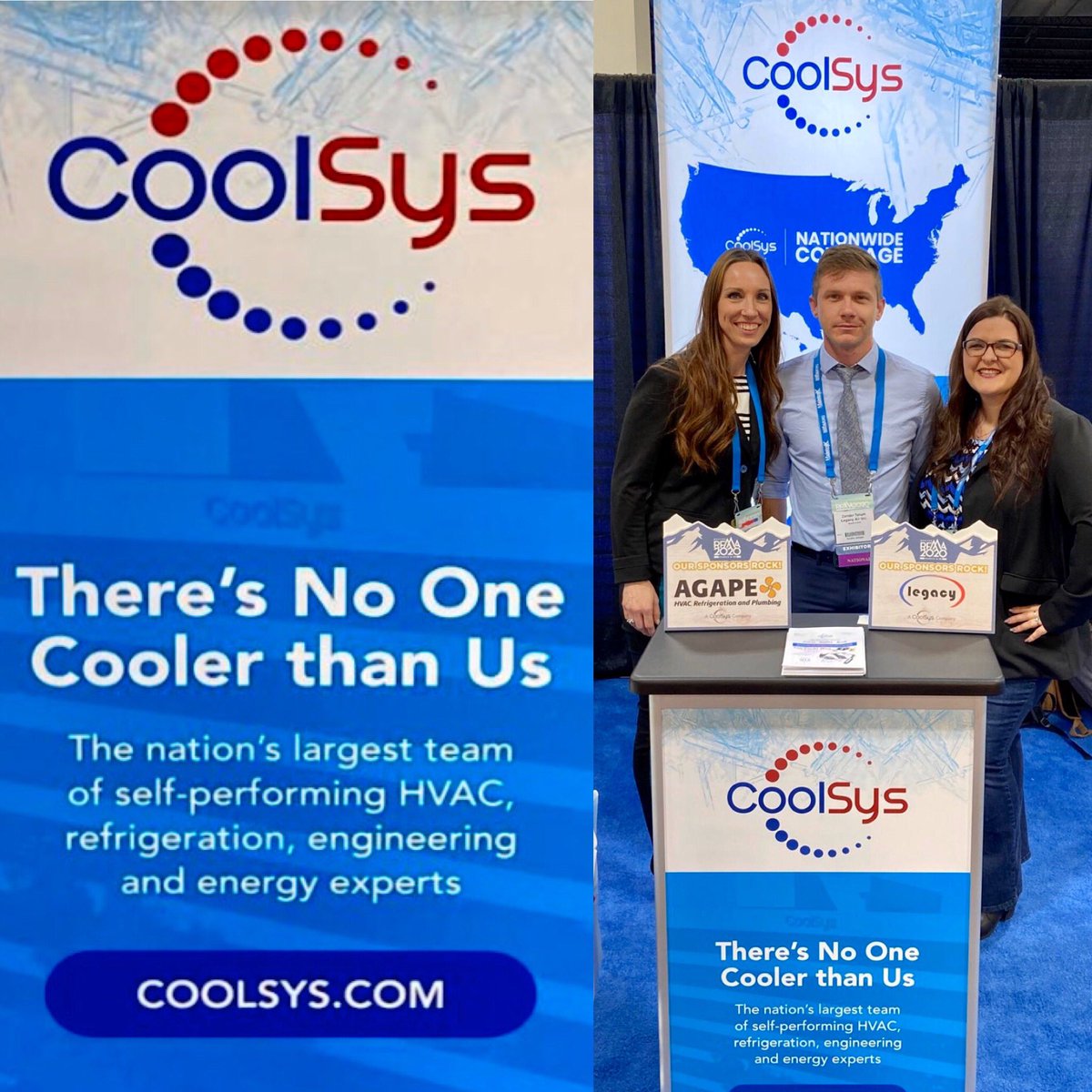CoolSys_Energy's tweet photo. Booth 915 at #RFMA2020 = The nation’s largest team of self-performing #HVAC #Refrigeration #Engineering & #Energy experts! https://t.co/L7SzAwlCxI