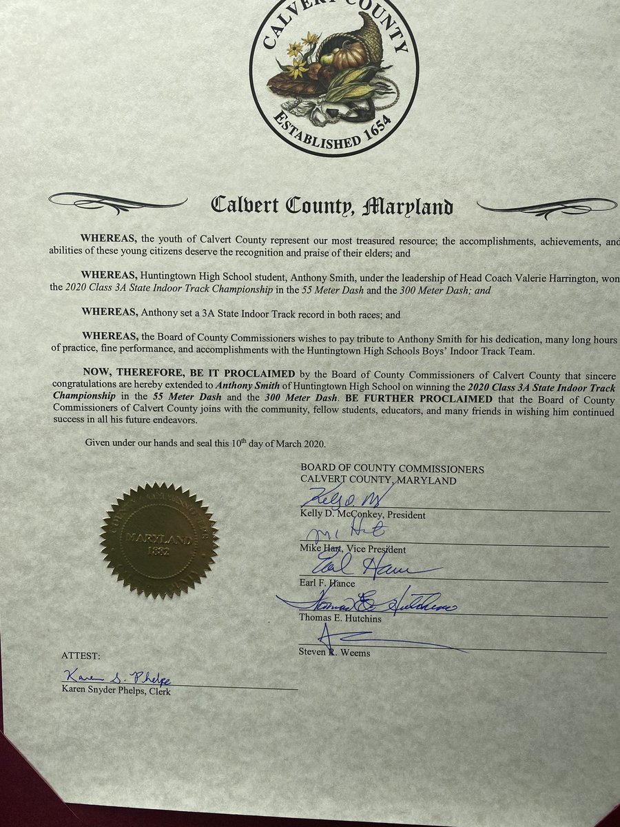 evamy1229's tweet photo. Congratulations to my son @GlobalAnt_26 who was honored today by the Board of County Commissioners for breaking 3A state records in 55m dash and 300m dash! Nationals this weekend! Thank you to @htownxctf for believing in him! @gohhshurricanes @MilesplitMD https://t.co/K74i6bXPKp