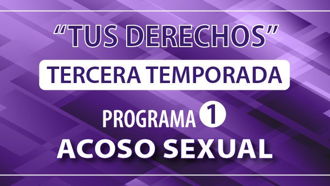 RNiembro1's tweet photo. Durante marzo #TusDerechos ⁦@JusticiaTV_MX⁩  inicia su 3a temporada con 4 programas sobre igualdad de género y derechos de las mujeres: acoso sexual; despido de mujeres embarazadas; paridad de género y participación política, y violencias de género. Mándame tus comentarios! https://t.co/PqvMroxPjC