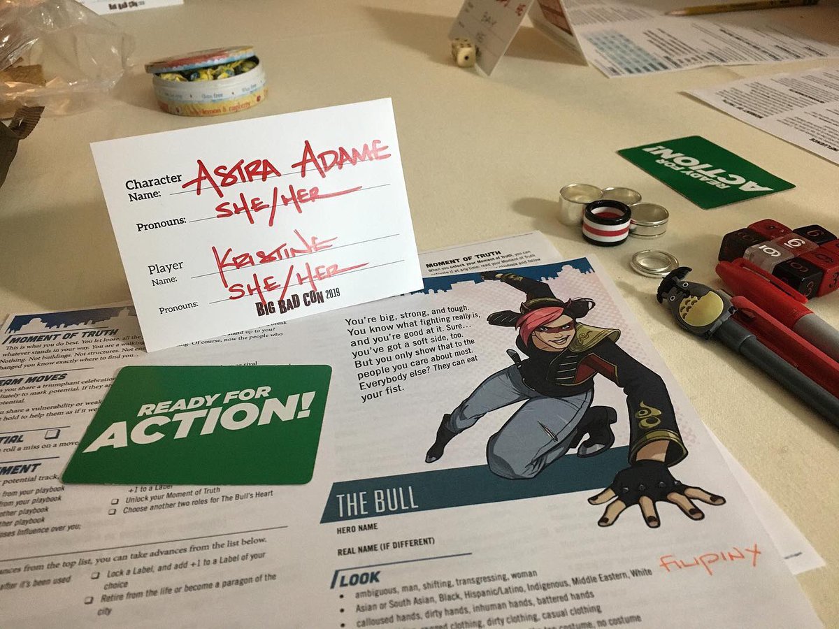 GermanCityGirl's tweet photo. Amazing game of #Masks during @bigbadcon with the equally amazing @baychang @kitthemusician @friedduck! #latergram #PBtA #BBC19 #BTS    https://t.co/n7JW6jyfJv https://t.co/Lf02rfkIu2