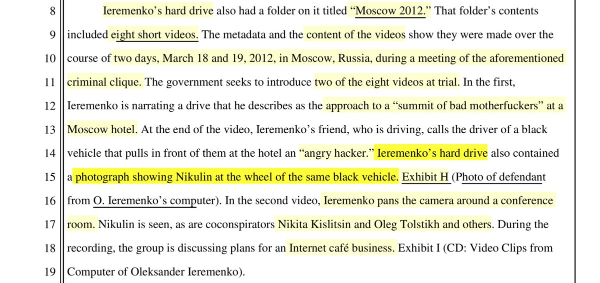 Exhibit H - Nikulin smile for the camera because your co-conspirator’s (Oleksander Ieremenko)laptop contained a treasure trove of evidence.Cited in the Govt’s Trial brief, page 10, lines 8 thru 19(Paywall) https://ecf.cand.uscourts.gov/doc1/035019025580?caseid=304407Public Drive https://drive.google.com/file/d/1FFJVFivkwKgEPVeD5XeyBZbqqcaAyFa0/view?usp=drivesdk