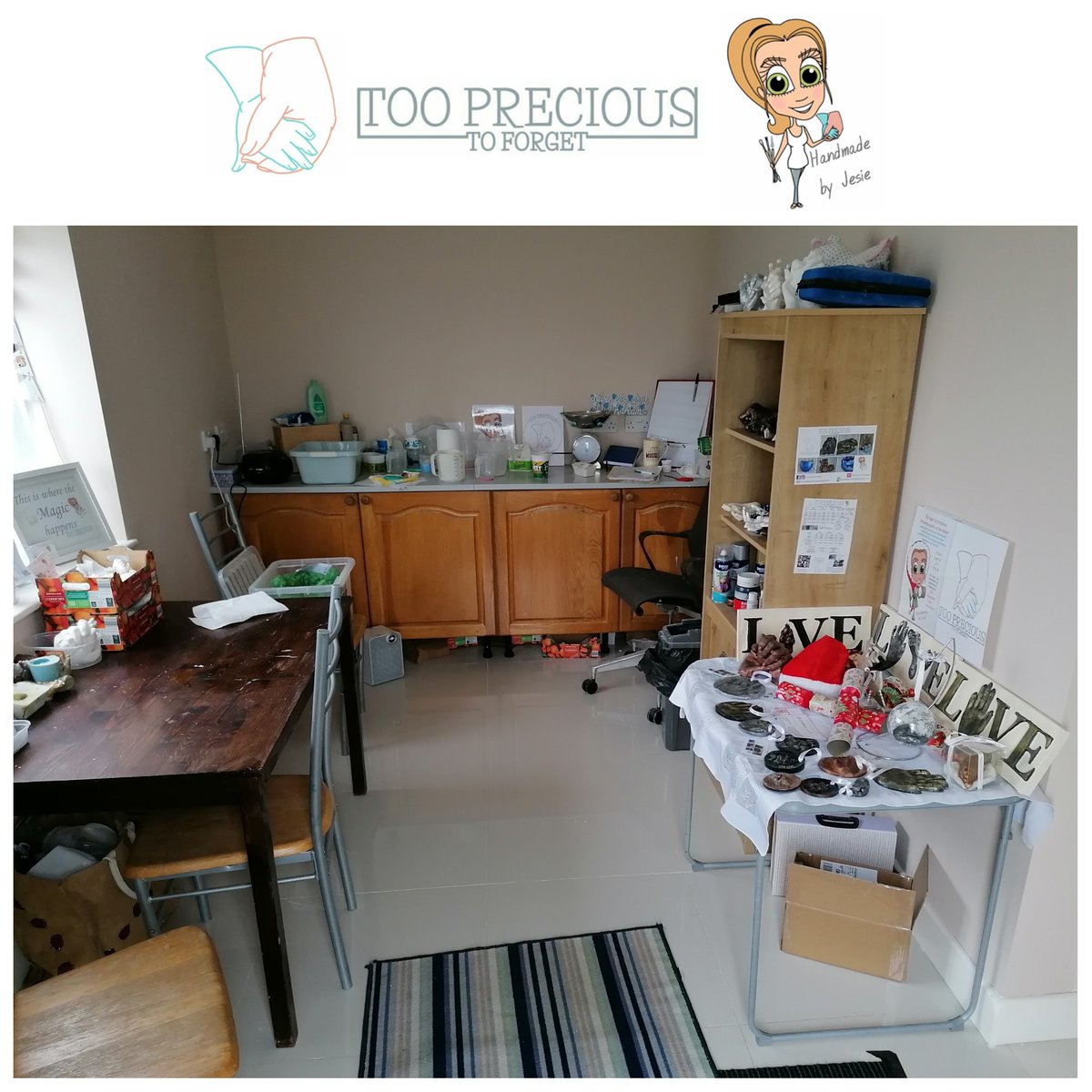 HandmadeByJesie's tweet photo. It may be small, it's nothing fancy, but I love it! 

It's where the magic happens &amp; memories are made. 

This is my studio. 

#sneakpeek   #tooprecioustoforget #handmade #lifecasting #baby  #mummyandme #Wiltshire #melksham #art #sculpture #workspace #meetthemaker #studio https://t.co/R3yNAUDbbX