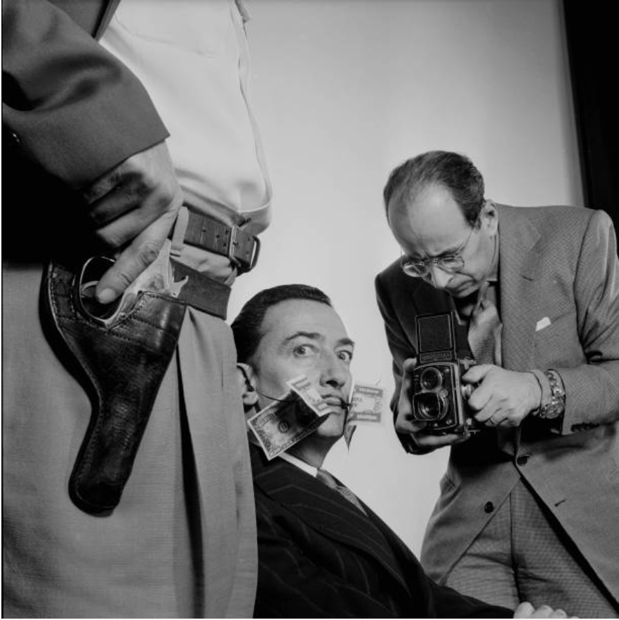  Great photographers by great photographersLife photographer Yale Joel shoots Philippe Halsman shooting Salvador Dali, 1954.Hope that's the only shooting that went on that day.Rolleiflex Drinking Game: Drink! 