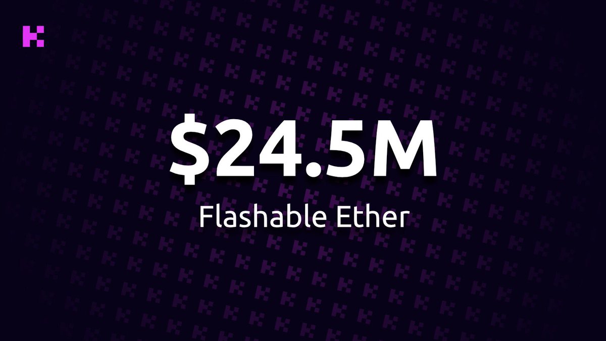 kollateralco's tweet photo. Aave's ether pool (~$4M) has been added to Kollateral, bringing the total flashable ether liquidity to $24.5M+

Visit https://t.co/OiFCRwRevl to get started building with flash loans 💥 https://t.co/FBt7dgVc8u