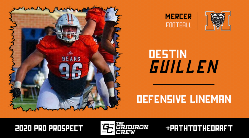 Gridiron_Crew's tweet photo. Scouts, Coaches, and GMs, here are all the reasons why you should focus your attention on 2020 Pro Prospect, Destin Guillen (@guillen_destin), a DE/DT/OT from @MercerFootball!

#2020ProProspect #PathToTheDraft #NFLDraft #CFLDraft

👀 Read our Interview: https://t.co/HLFOq3pQbx https://t.co/I2YGEgtTEa
