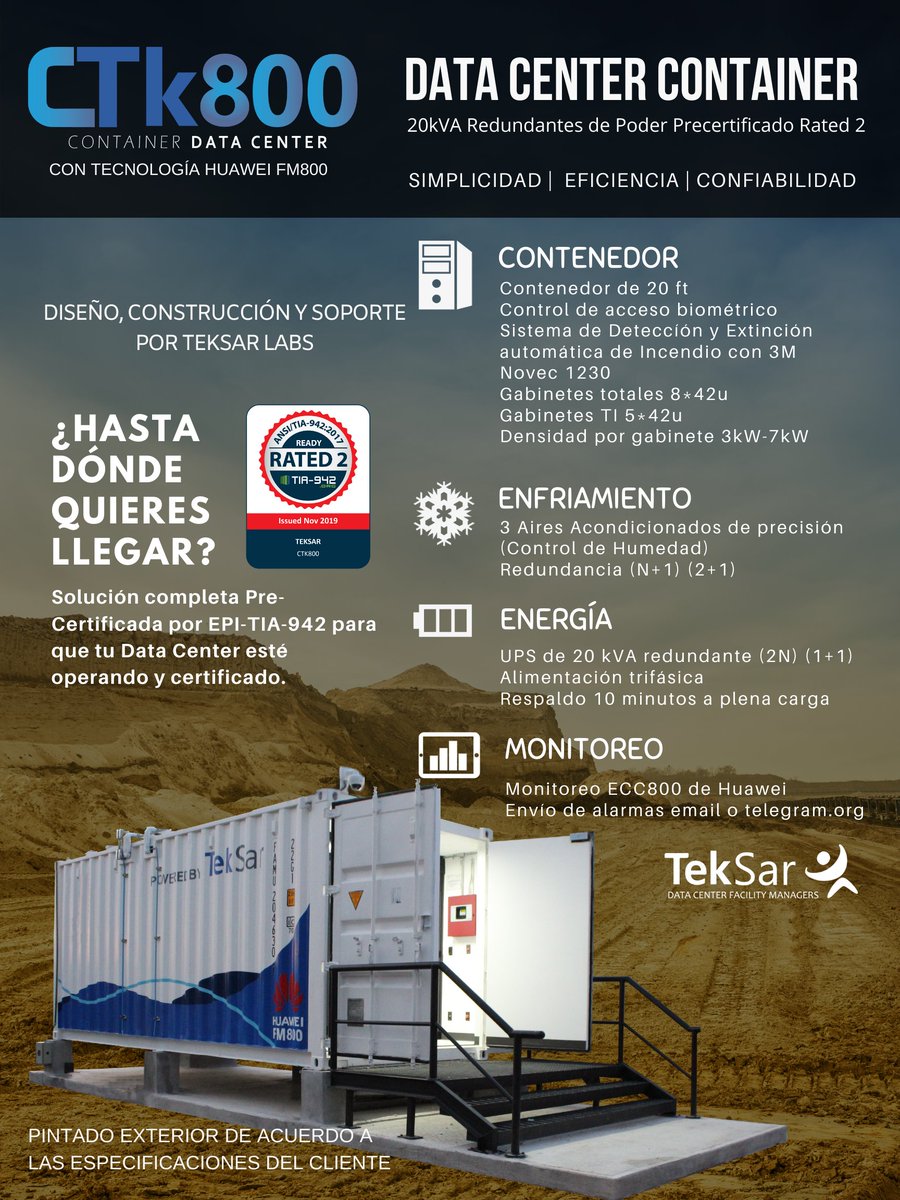 InfoDataCenter's tweet photo. Modular #datacenter 20kVA redundant 20ft #CTK800 @HuaweiLatam Technology https://t.co/XihiiBYD5g