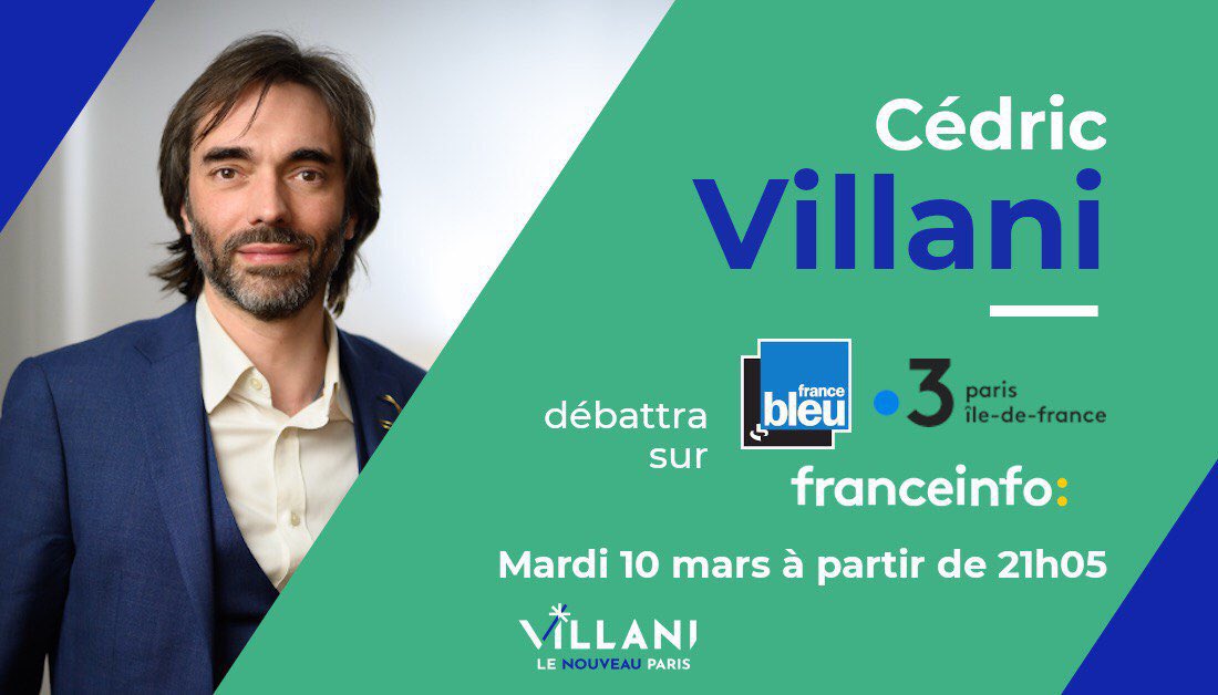 Rayan_Nezzar's tweet photo. #PARISLEGRANDDEBAT

C’est ce soir !

Retrouvez Cedric #Villani en débat pour les #Municipales2020 à Paris. 

⏰ À 21h
📺 Sur France 3 île de France et France Info TV
🎙 France Info et France Bleu 

A tout à l’heure ! https://t.co/dGRaX82Wa6