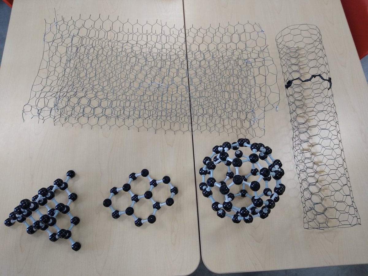 Allotropes of carbon day in materials science! #feedmediamonds #molymodinsanity #matsci #ohsteamchem  <a href="/jen_chem101/">Jennifer⚛️Ehrlich</a>