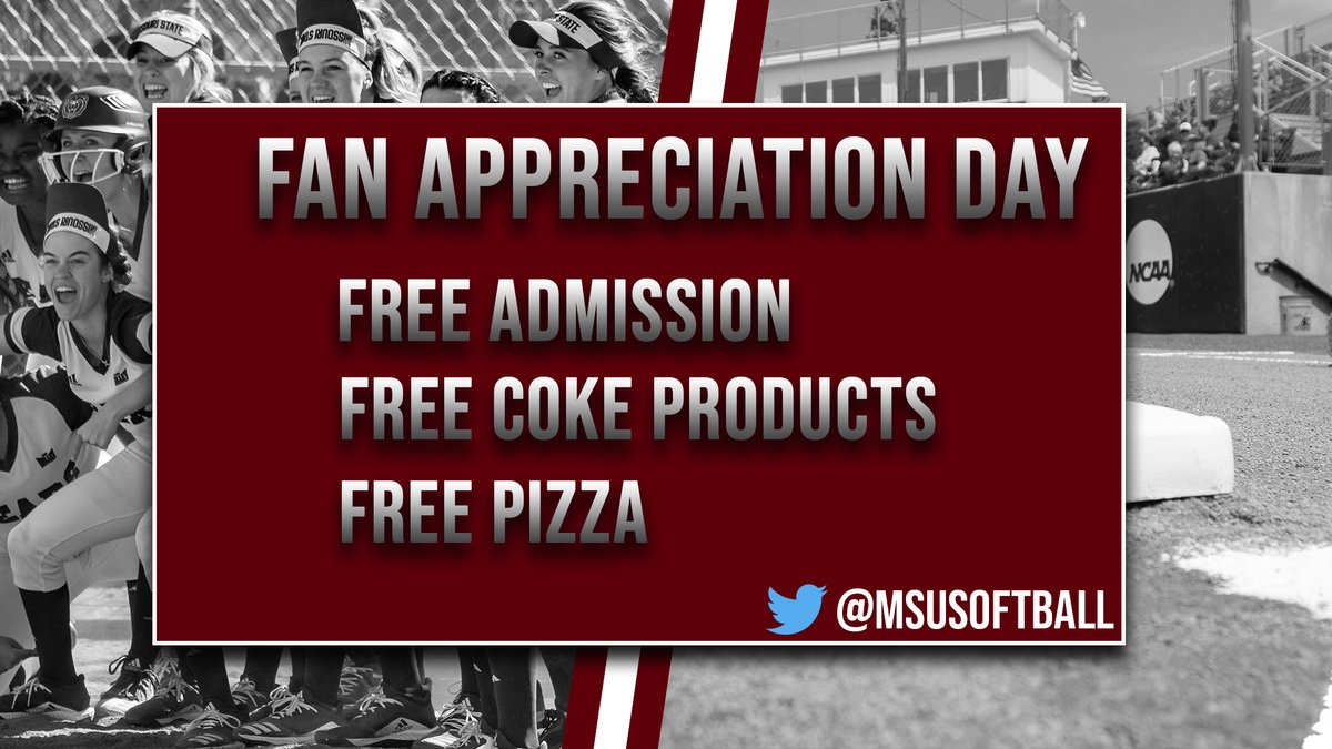 🚨 𝐇𝐨𝐦𝐞 𝐎𝐩𝐞𝐧𝐞𝐫 🚨

🗣 Fan Appreciation Day
🎟 Free Admission
🥤 Free Coke Products
🍕 Free Pizza
⏰ Wed. 1:00 p.m. | 3:00 p.m.
