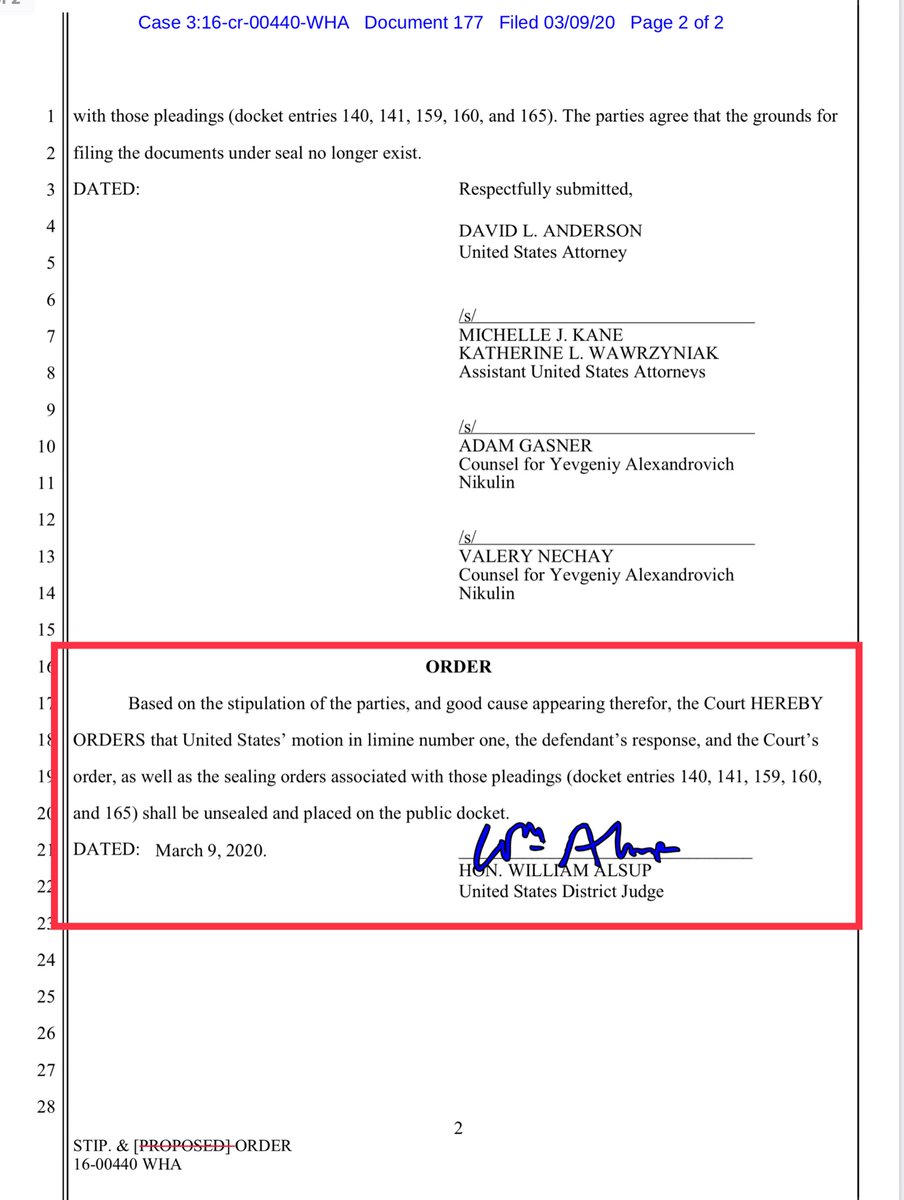 Did you think I was off base on the Order to unseal the Motion in Limine and other filings in yesterday’s stipulation motion?Come on nowalso FML I totally got called out for not paying attention during my Red Team call. Gawd I canz readz & multi-taskz  https://ecf.cand.uscourts.gov/doc1/035119043964