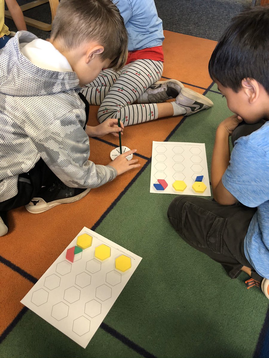 AshleyAppel2's tweet photo. G3 Ss engaging in a fun game of Capturing Hexagons to help with fraction concepts! @GloriettaGopher #weareorinda https://t.co/9M5nYWxkbZ