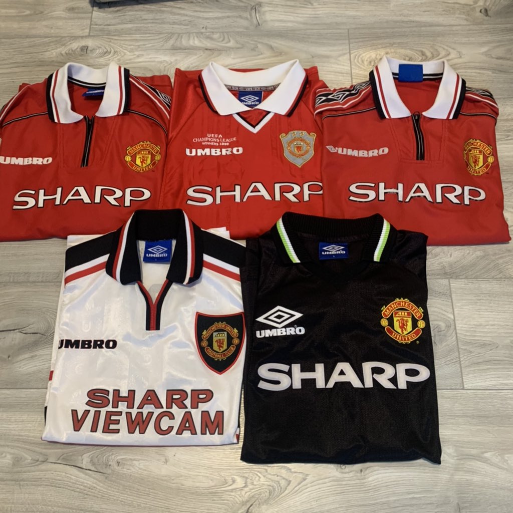 chrissyogorman's tweet photo. Delighted to have completed the Treble set πΎπͺ #99Treble @mufcshirts @paulenglish1961 @RiZzyUTD https://t.co/M7Qo46fCjf