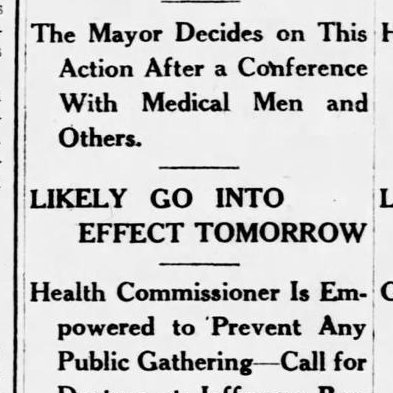 2/ Starkloff was the city health commissioner of St. Louis. In October 1918, St. Louis had its first 7 cases. Two days later, Starkloff abruptly ordered the closure of ALL schools, movie theaters, bars, sporting events, religious services, playgrounds, and other public places.