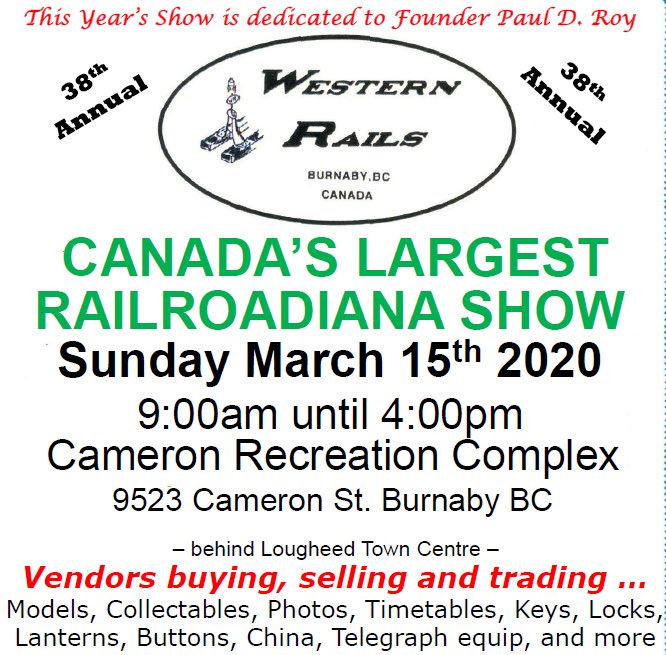 johnrstreit's tweet photo. The annual ‘Western Rails’ model train show which was supposed to happen in @CityofBurnaby this weekend has been CANCELLED due to #COVID19 fears. Billed as “🇨🇦 largest railroadiana show.” @CityNewsVAN @NEWS1130 @BT_Vancouver https://t.co/qI5RazD7uM