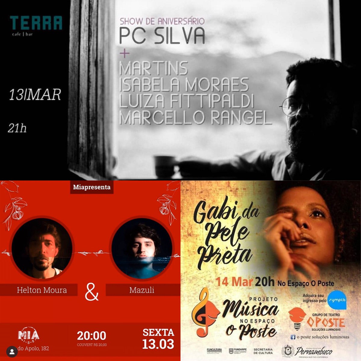jrblack1976's tweet photo. Show dos amigues do Reverbo movimentando sem parar a cadeia de pequenas (e importantíssimas!) casas do Recife neste fds que se aproxima! Tá de bobs? Boa pedida, hein!? #nocontraataquedaguerra #pcsilva #gabidapelepreta #heltonmoura #mazuli #música #economiadacultura #reverbo https://t.co/daMPYfs3da