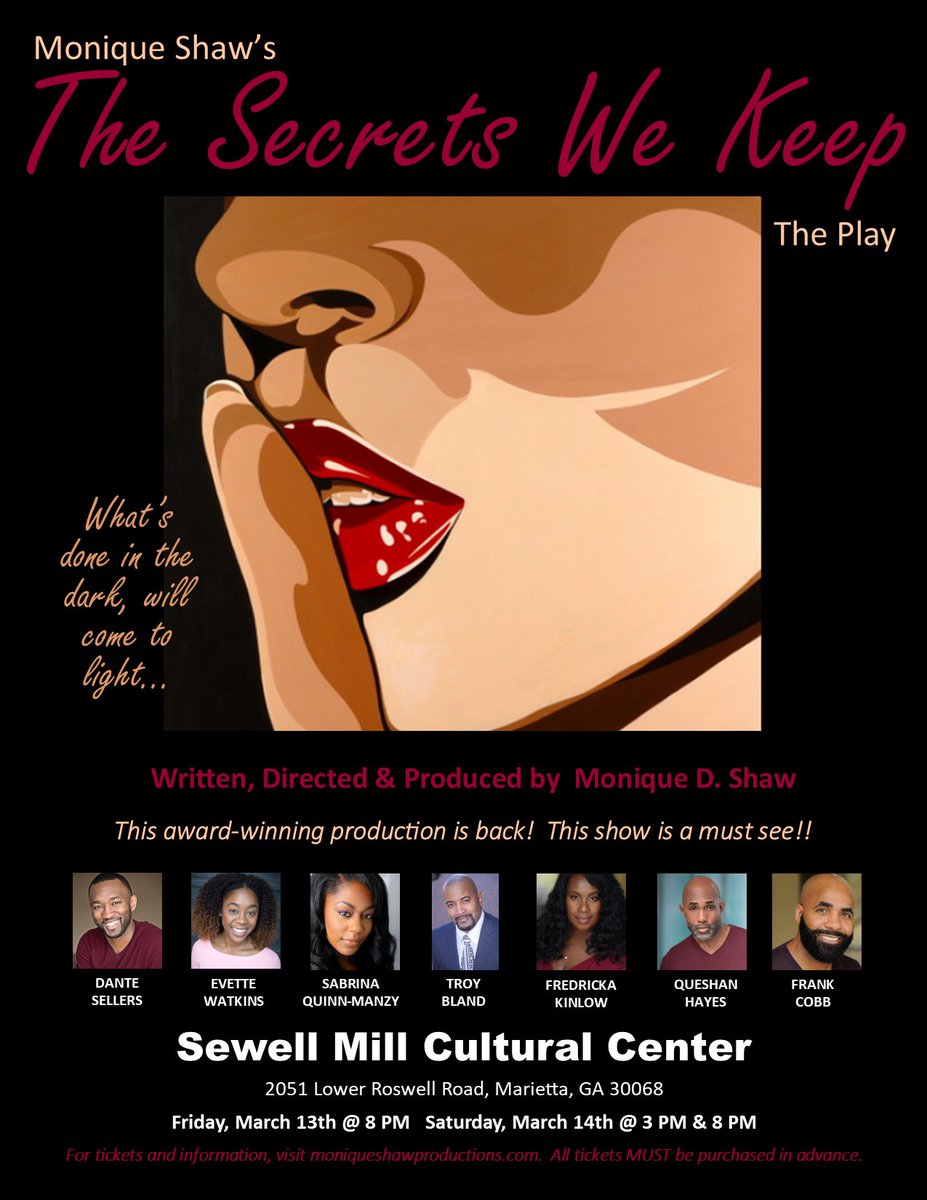 moniqueshawprod's tweet photo. Time is Running Out!  The Secrets We Keep Opens March 13-14 - https://t.co/EEypJNg956 https://t.co/8UH0Fq2EiH
