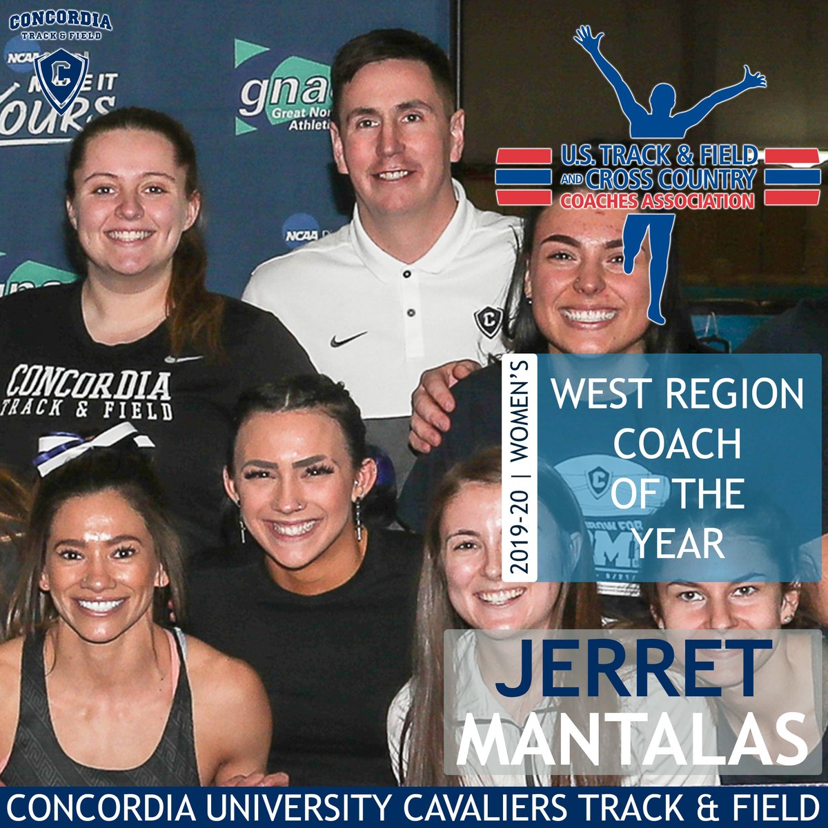 gocugoTRACK's tweet photo. Congrats to #CavTF head coach Jerret Mantalas on being named the @USTFCCCA West Region Indoor Coach of the Year!
#GNACTF https://t.co/TZb9UKja9I