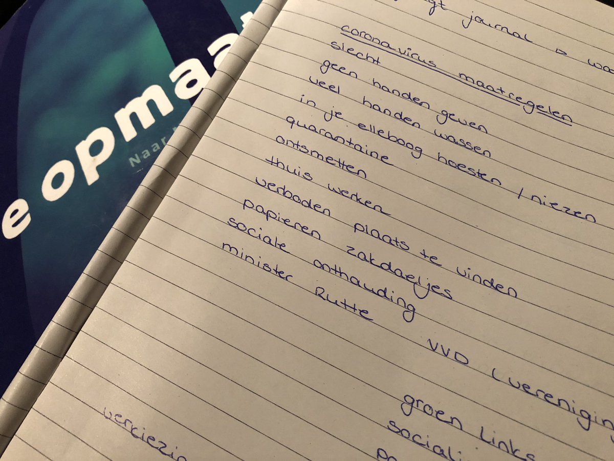 PatriciaGeesink's tweet photo. Today in #DutchClass: Coronavirus vocabulary. Useful...I guess 😅 Now I need to casually integrate hygiene advice in conversations that are generally on a „How-are-you-i-am-fine“-level 🧐

#COVID2019 #HandenWassen https://t.co/cQ8J1PTlRA