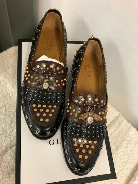 gucci studded loafers