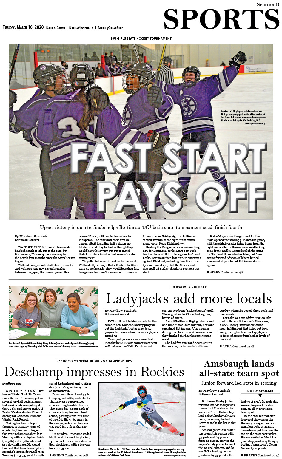 😷 Courant Sports 😷 on Twitter "In this week's Bottineau Courant, out