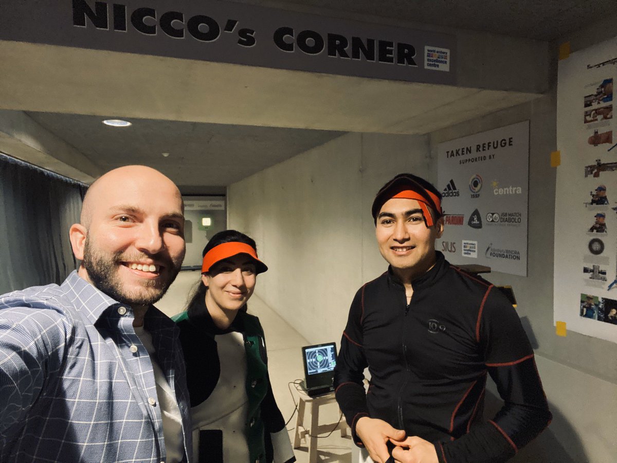campriani's tweet photo. Exactly 1 year ago we had our selection day for #TakingRefuge and 365 days later both Mahdi and Khaoula have reached the minimum qualifying score for #Tokyo2020. Sincere gratitude to all friends, sponsors and peers who made this possible: a winner is a dreamer who never gives up https://t.co/QP7sEJJxnQ