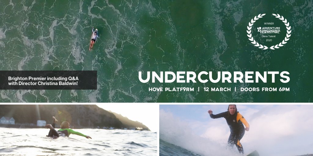 FILM PREMIER! Looking fwd to this Thursday's Brighton premier  of Undercurrents, our New Talent winner for 2020 + Q&amp;A with Director Christina Baldwin...
@platf9rm Hove #AUFF2020 #Brighton #Undercurrents