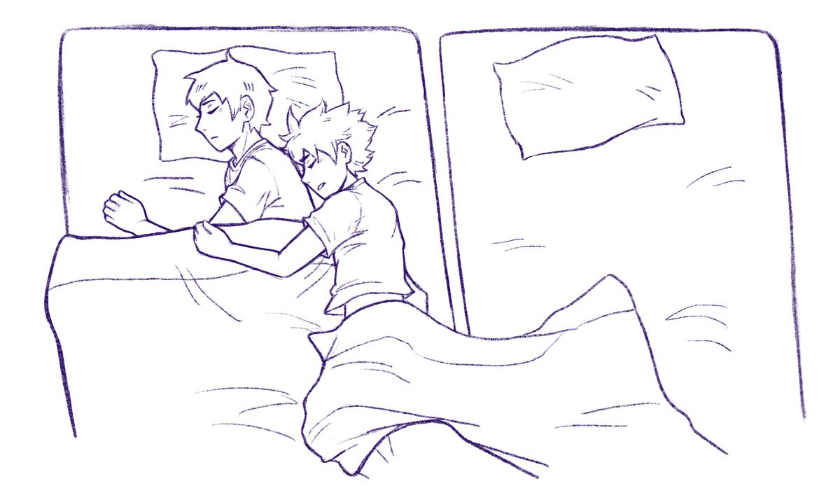 uhh since it's canon that they sleep next to each other.., 
#kagehina #haikyuu 