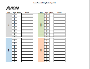 AviomInc's tweet photo. Simplify you personal mixing system setup. 
Download and print our free Aviom Channel Layout worksheet. 
https://t.co/v4R4bDYu5f https://t.co/KCGjthpM4B