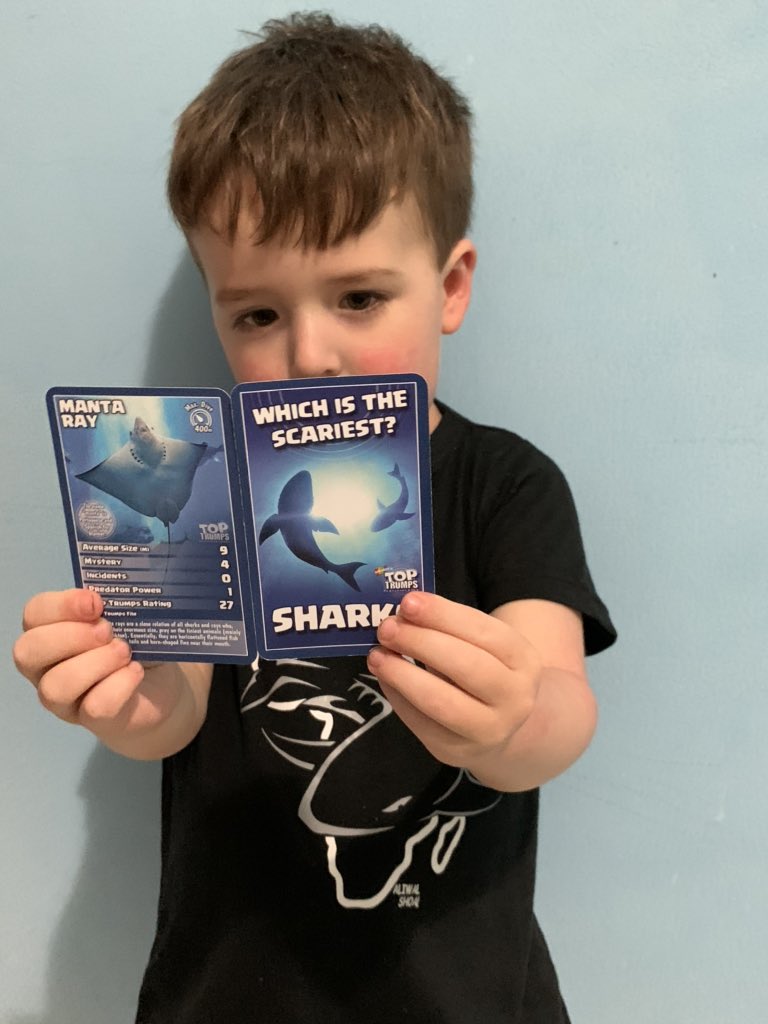 ScubaRoss's tweet photo. Hey @toptrumps my shark mad three year old and I have just spotted a mix up in your βwhich is the scariest #shark #toptrumpsβ
Do you realise thatβs not a manta ray?
#FishGeek #MantaRay π¦ https://t.co/8cclVjOiEr