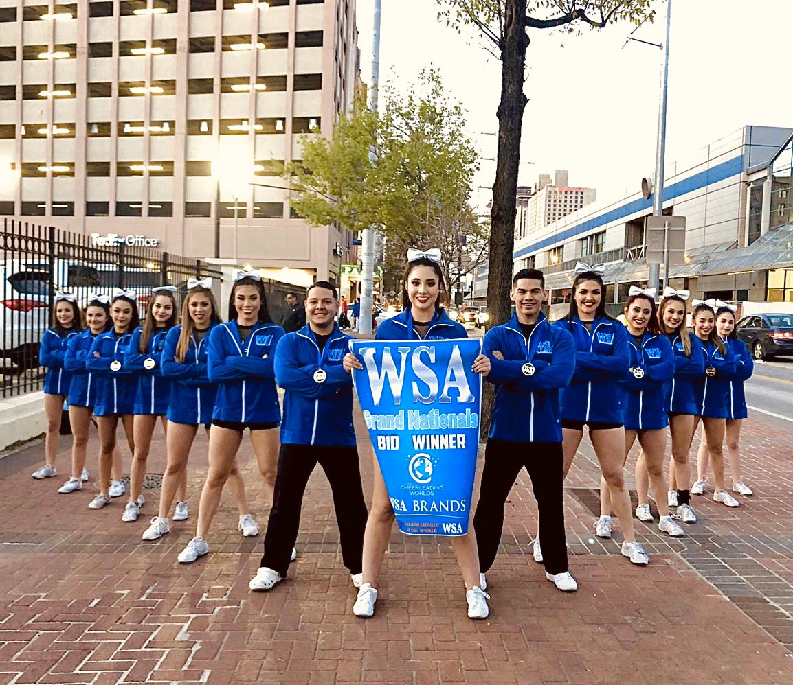 deniseeyvette's tweet photo. After all the long hours of dedication, practice and sacrifice this moment made it all worth it! Proud to be a part of making history with these special people💙 Cheerleading Worlds 2020🌎 here we come!✈️ #snap6 #onlythestrongsurvive https://t.co/kyfabUAuSk